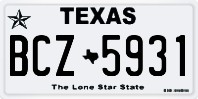 TX license plate BCZ5931