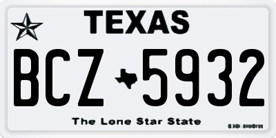 TX license plate BCZ5932
