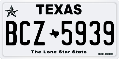 TX license plate BCZ5939
