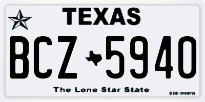 TX license plate BCZ5940