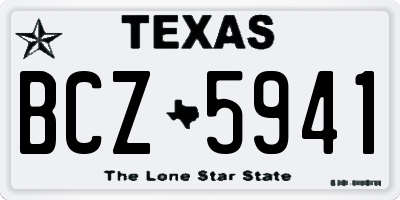 TX license plate BCZ5941