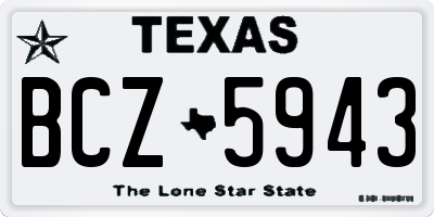 TX license plate BCZ5943