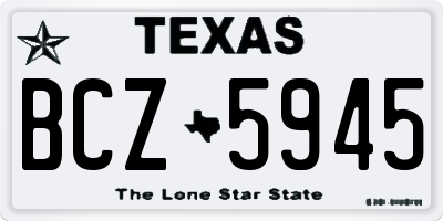 TX license plate BCZ5945