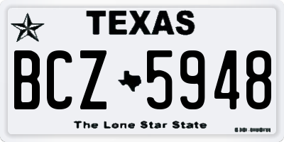 TX license plate BCZ5948
