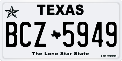 TX license plate BCZ5949