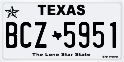 TX license plate BCZ5951