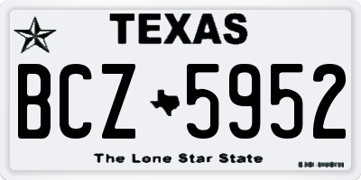 TX license plate BCZ5952