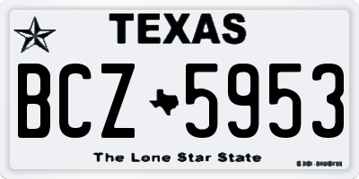 TX license plate BCZ5953