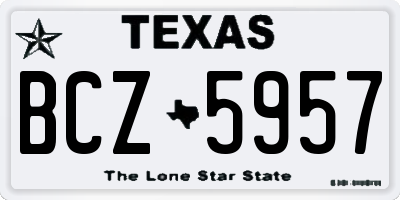 TX license plate BCZ5957