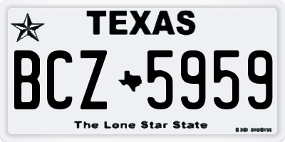 TX license plate BCZ5959