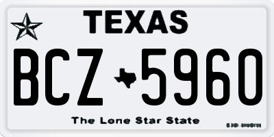 TX license plate BCZ5960