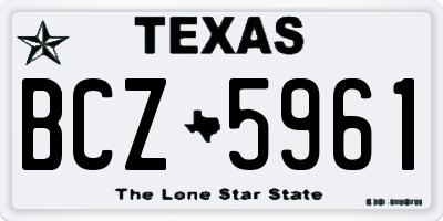 TX license plate BCZ5961