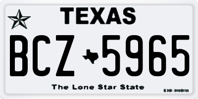TX license plate BCZ5965