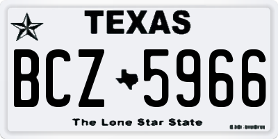 TX license plate BCZ5966