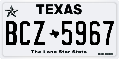 TX license plate BCZ5967