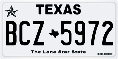 TX license plate BCZ5972