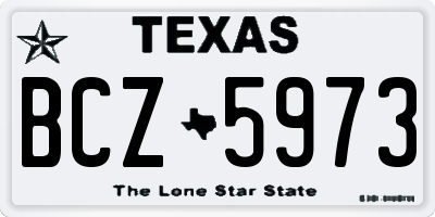 TX license plate BCZ5973