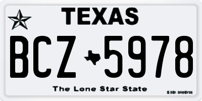 TX license plate BCZ5978