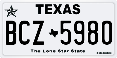 TX license plate BCZ5980