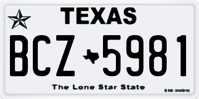 TX license plate BCZ5981