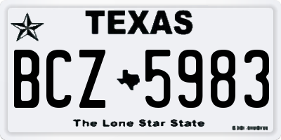 TX license plate BCZ5983