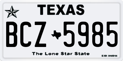 TX license plate BCZ5985