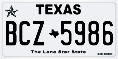 TX license plate BCZ5986
