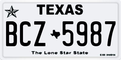 TX license plate BCZ5987