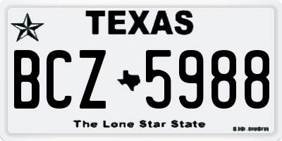 TX license plate BCZ5988