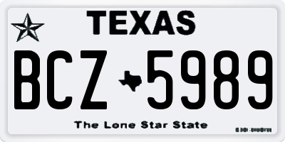 TX license plate BCZ5989