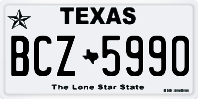 TX license plate BCZ5990