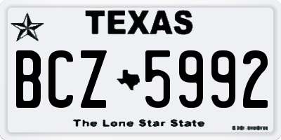 TX license plate BCZ5992
