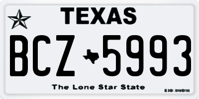 TX license plate BCZ5993