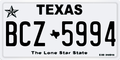 TX license plate BCZ5994