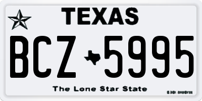 TX license plate BCZ5995