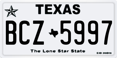 TX license plate BCZ5997