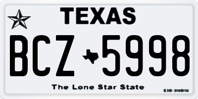 TX license plate BCZ5998