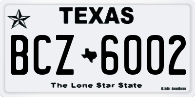 TX license plate BCZ6002