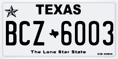 TX license plate BCZ6003