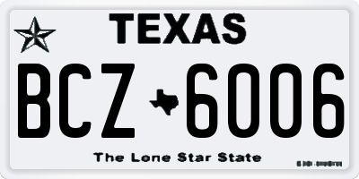 TX license plate BCZ6006
