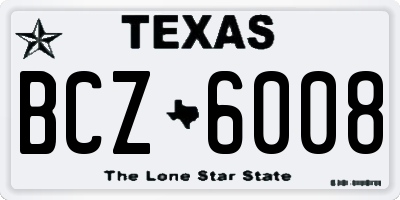 TX license plate BCZ6008