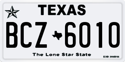 TX license plate BCZ6010