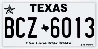 TX license plate BCZ6013
