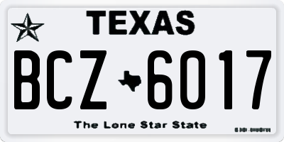 TX license plate BCZ6017