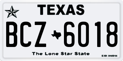 TX license plate BCZ6018