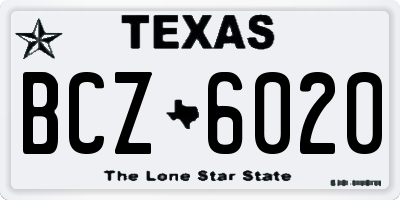 TX license plate BCZ6020