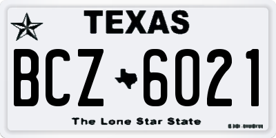 TX license plate BCZ6021