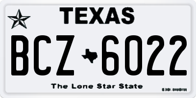 TX license plate BCZ6022