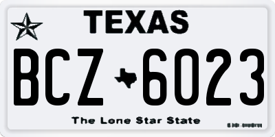 TX license plate BCZ6023