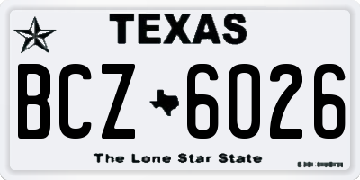 TX license plate BCZ6026